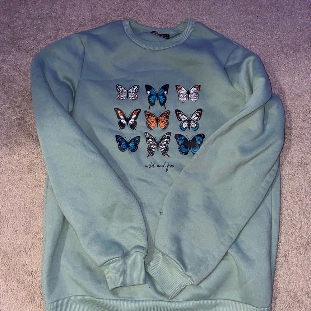 Turquoise wild and free butterfly long sleeve